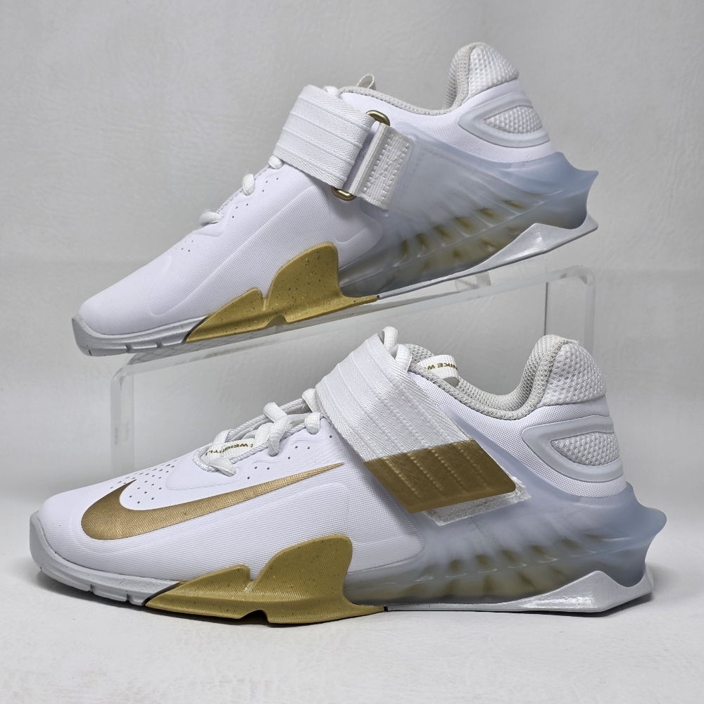 Nike Savaleos White Metallic Gold Weight Lifting Shoes CV5708 101 Men's Sz 4.5 - Picture 3 of 10